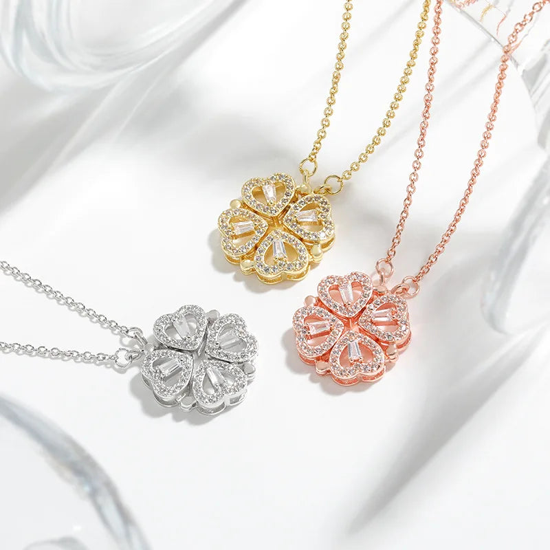 Olinda Magnetic Clover Pendant Necklace S925