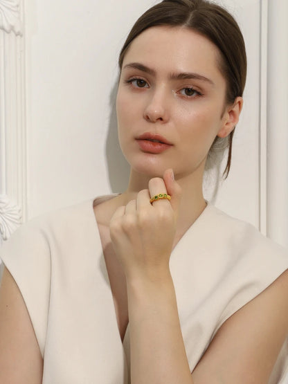 Green Zircon Ring - Chic Jewelry - OLIVIA JEWELRY