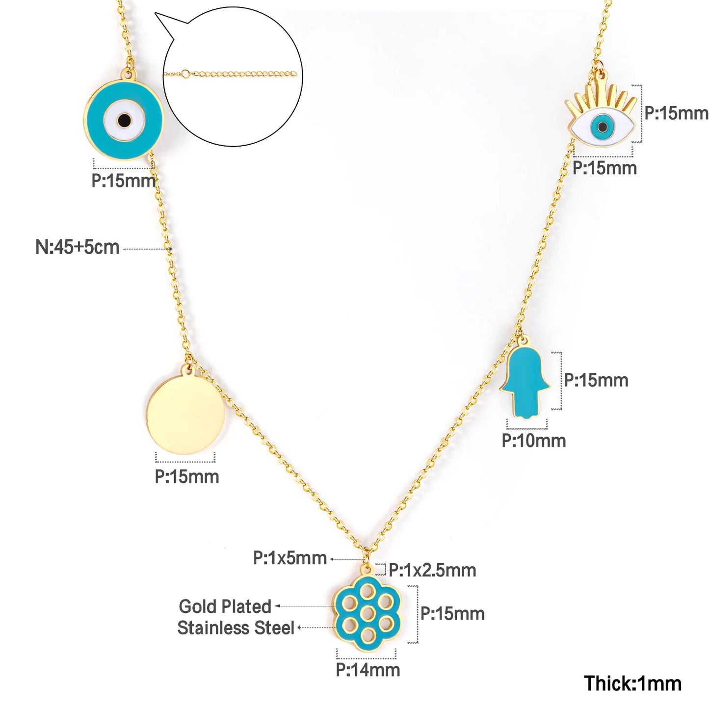 Evil Eye Charm Necklaces - OLIVIA JEWELRY