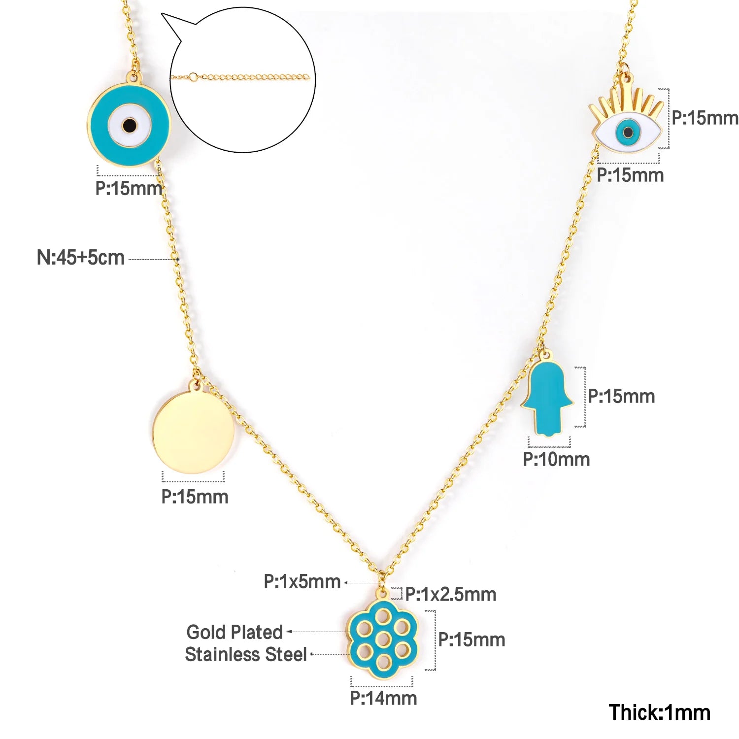 Evil Eye Charm Necklaces - OLIVIA JEWELRY