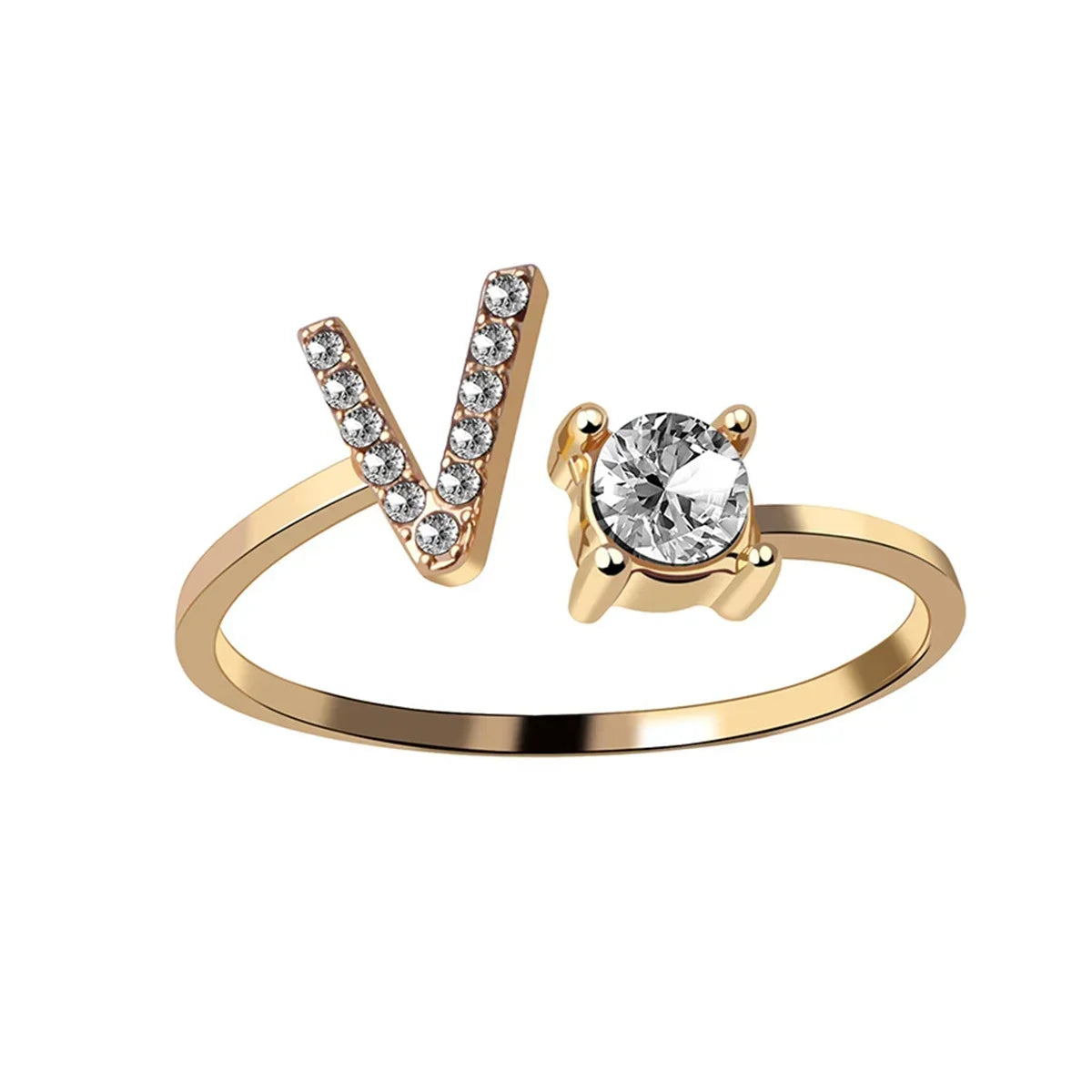Initials Rings Zircon Letter Rings Wedding - OLIVIA JEWELRY