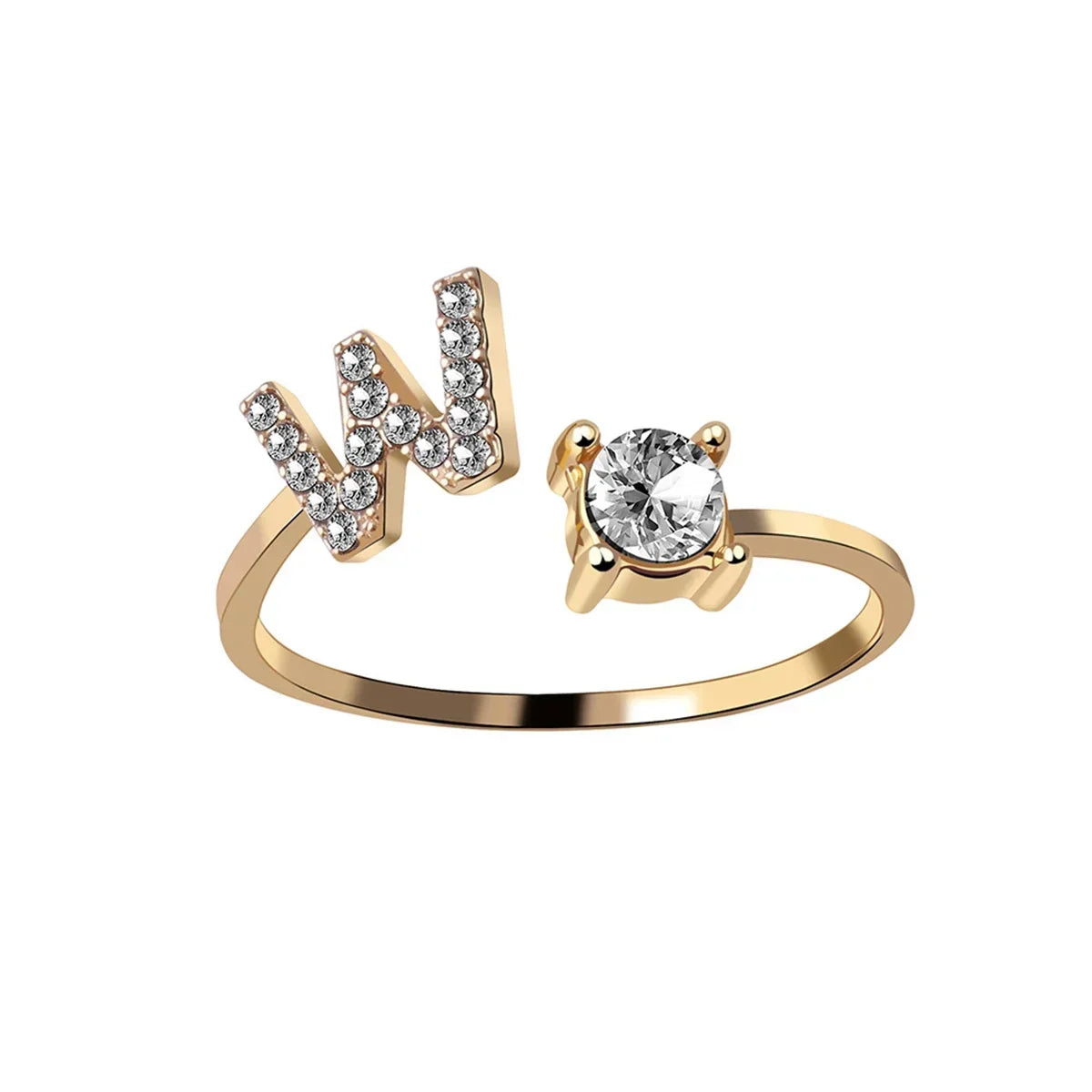 Initials Rings Zircon Letter Rings Wedding - OLIVIA JEWELRY