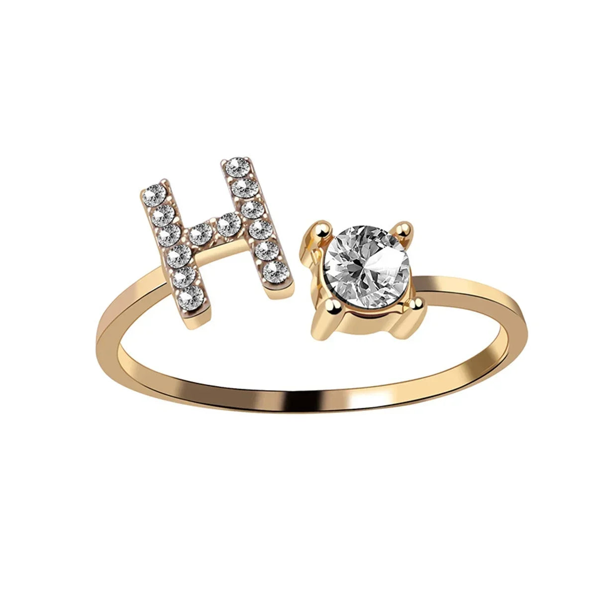 Initials Rings Zircon Letter Rings Wedding - OLIVIA JEWELRY