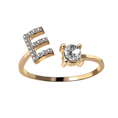 Initials Rings Zircon Letter Rings Wedding - OLIVIA JEWELRY