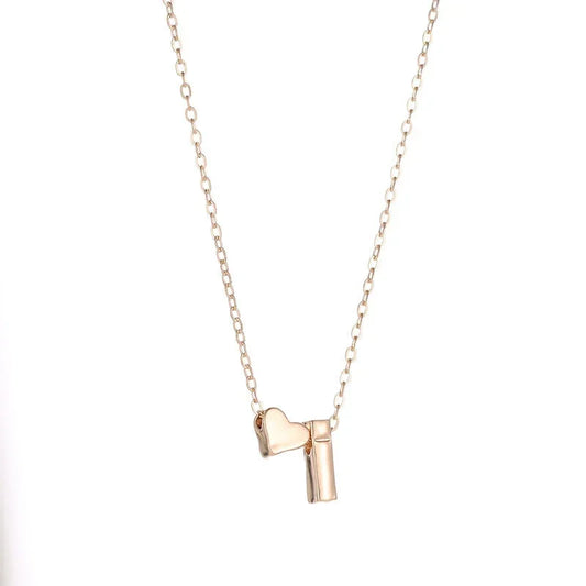 SUMENG Fashion Tiny Heart Dainty Initial Necklace Gold Silver Color Letter Name Choker  For Women Pendant Jewelry Gift - OLIVIA JEWELRY