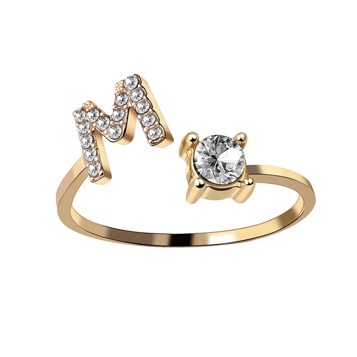 Initials Rings Zircon Letter Rings Wedding - OLIVIA JEWELRY