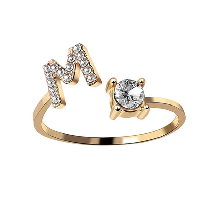 Initials Rings Zircon Letter Rings Wedding - OLIVIA JEWELRY