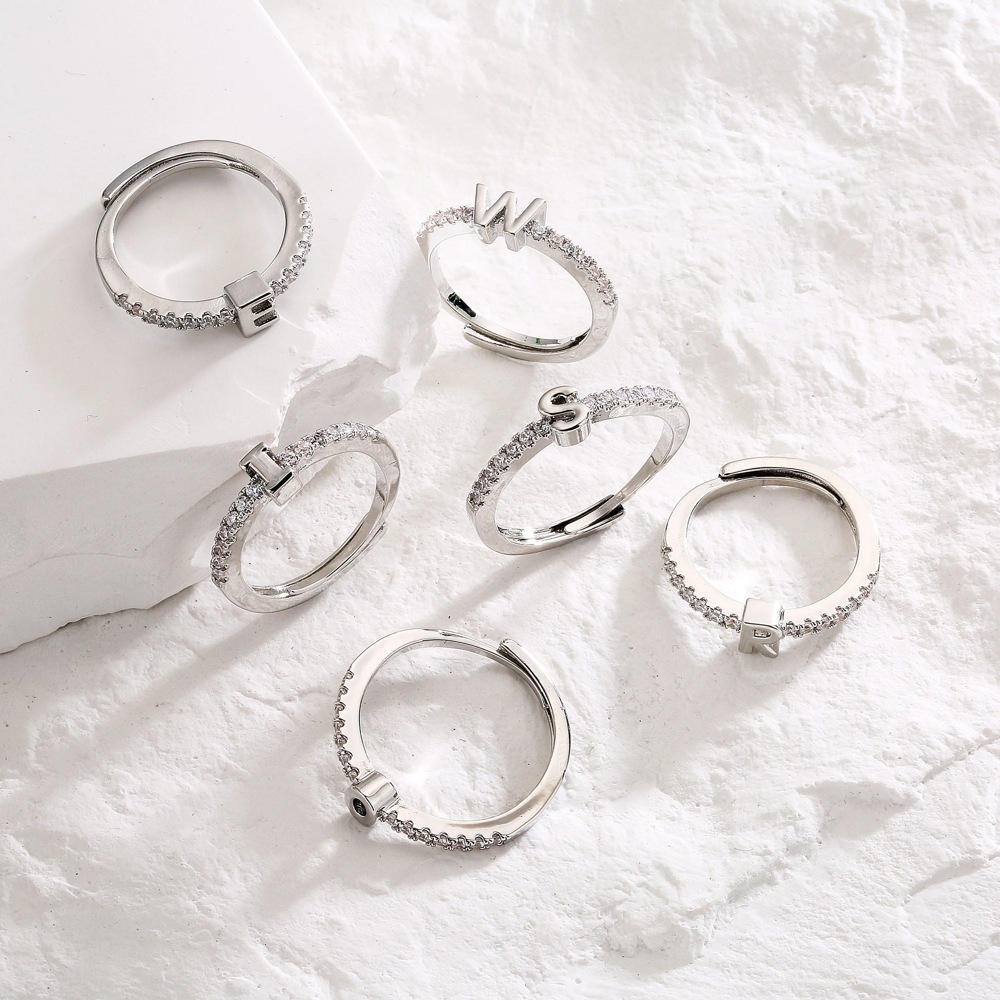 Initials Letter Ring Classic Gift - OLIVIA JEWELRY
