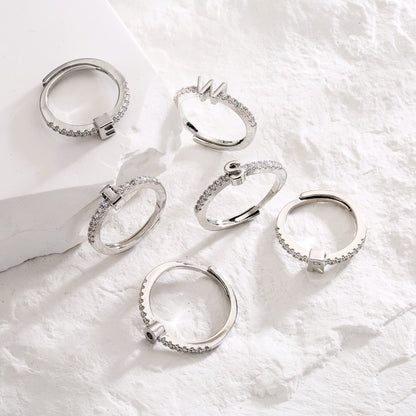 Initials Letter Ring Classic Gift - OLIVIA JEWELRY