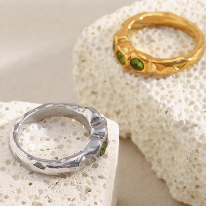 Green Zircon Ring - Chic Jewelry - OLIVIA JEWELRY