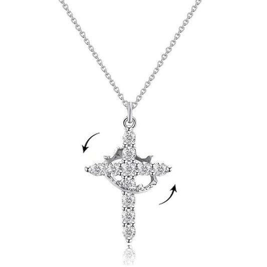 Crown Cross Women Necklace Zircon