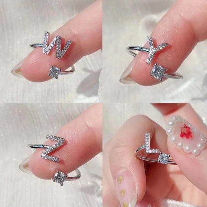 Initials Rings Zircon Letter Rings Wedding - OLIVIA JEWELRY
