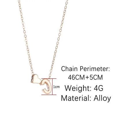 SUMENG Fashion Tiny Heart Dainty Initial Necklace Gold Silver Color Letter Name Choker  For Women Pendant Jewelry Gift - OLIVIA JEWELRY