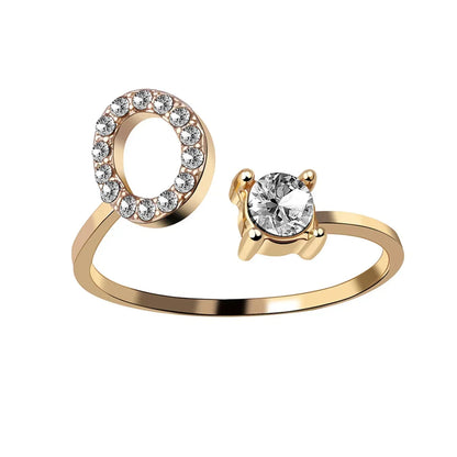 Initials Rings Zircon Letter Rings Wedding - OLIVIA JEWELRY