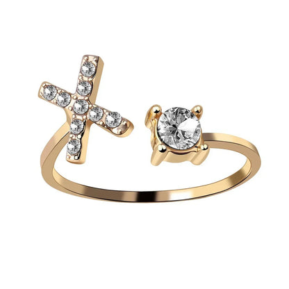 Initials Rings Zircon Letter Rings Wedding - OLIVIA JEWELRY