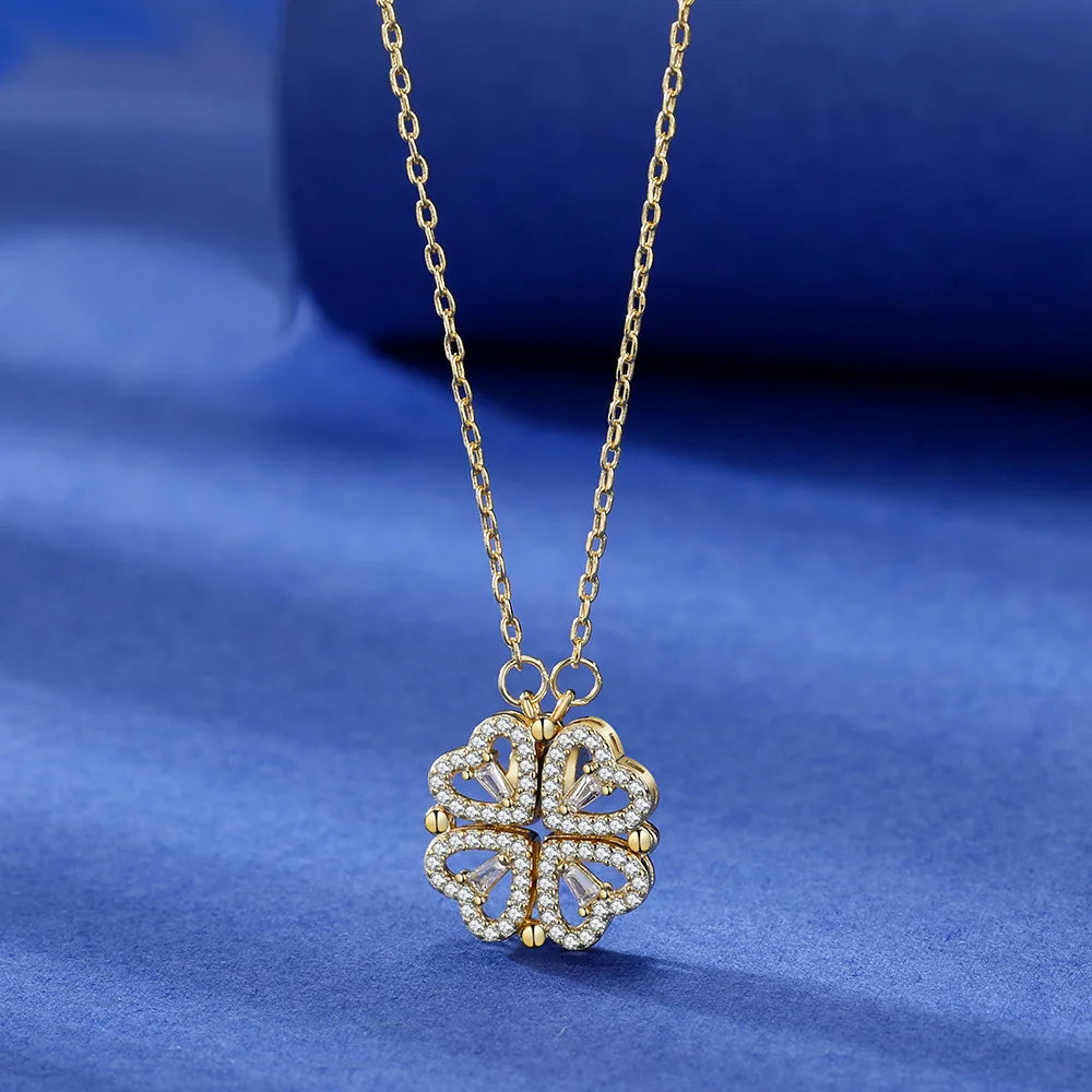 Olinda Magnetic Clover Pendant Necklace S925