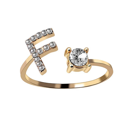 Initials Rings Zircon Letter Rings Wedding - OLIVIA JEWELRY