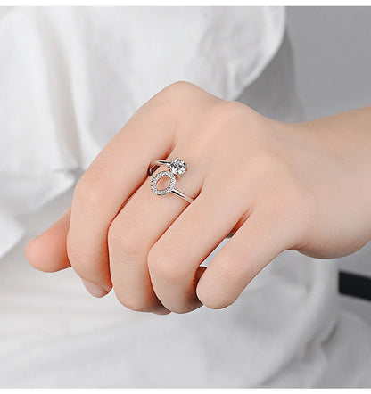 Initials Rings Zircon Letter Rings Wedding - OLIVIA JEWELRY