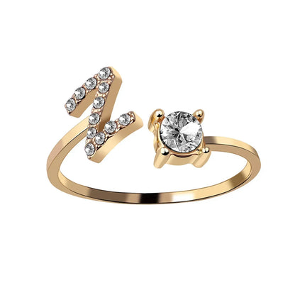 Initials Rings Zircon Letter Rings Wedding - OLIVIA JEWELRY