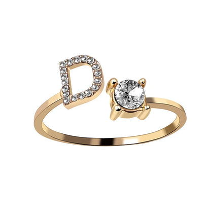 Initials Rings Zircon Letter Rings Wedding - OLIVIA JEWELRY
