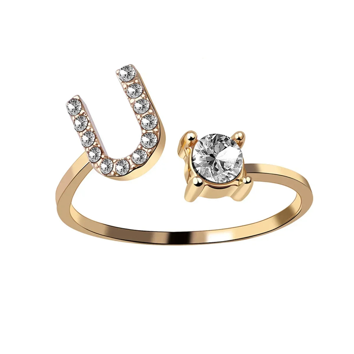 Initials Rings Zircon Letter Rings Wedding - OLIVIA JEWELRY