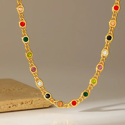 Zircon Necklace & Bracelet Golden - OLIVIA JEWELRY