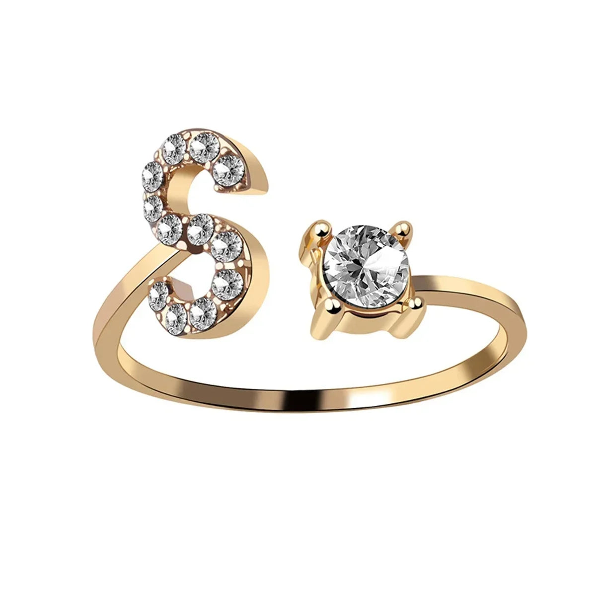Initials Rings Zircon Letter Rings Wedding - OLIVIA JEWELRY