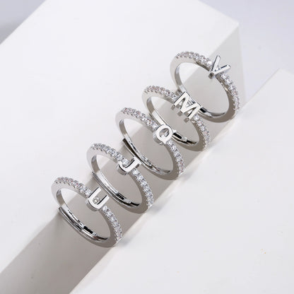 Initials Letter Ring Classic Gift - OLIVIA JEWELRY