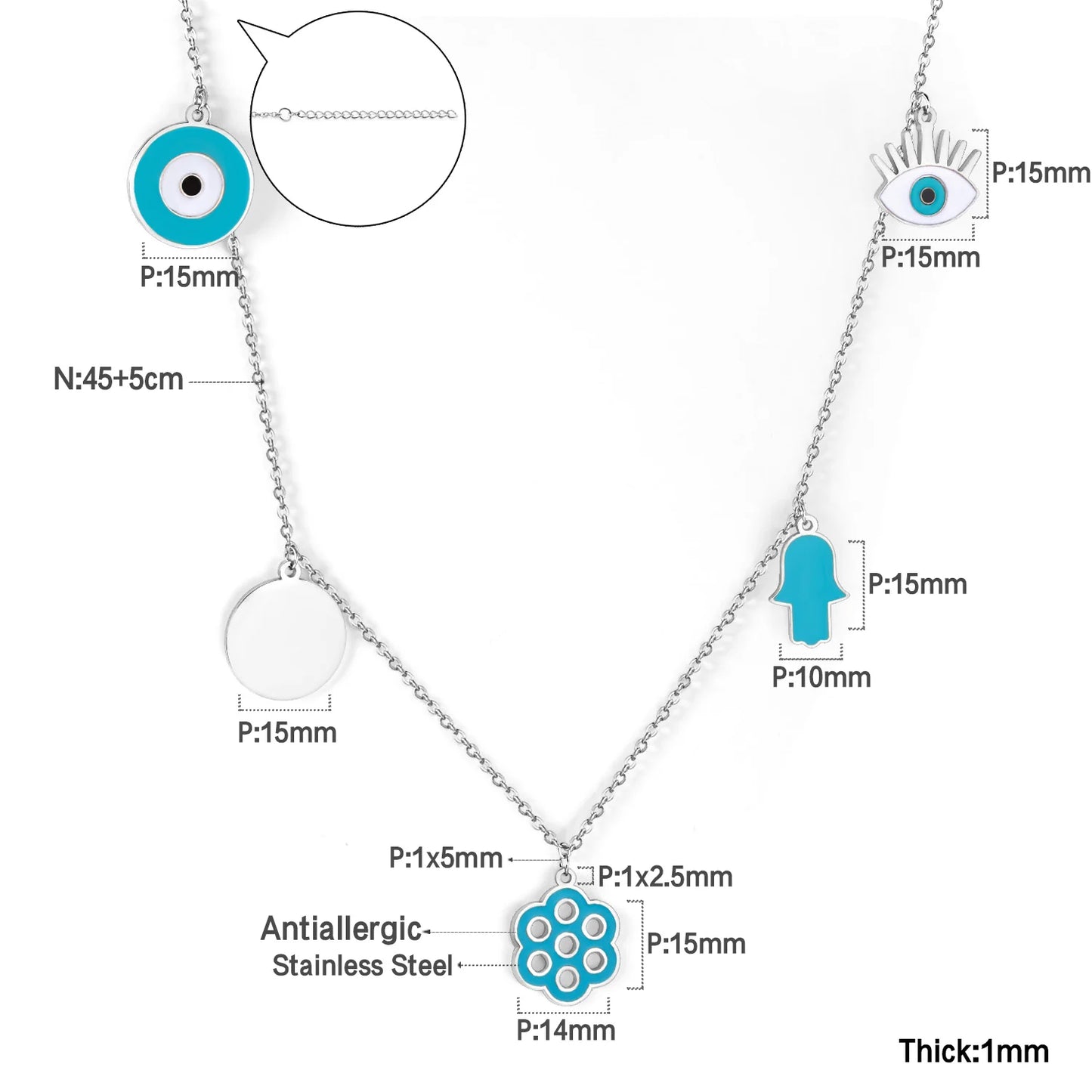 Evil Eye Charm Necklaces - OLIVIA JEWELRY