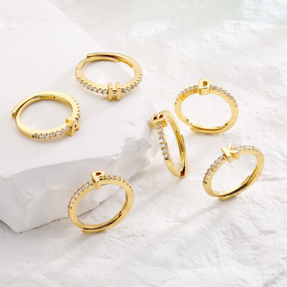 Initials Letter Ring Classic Gift - OLIVIA JEWELRY