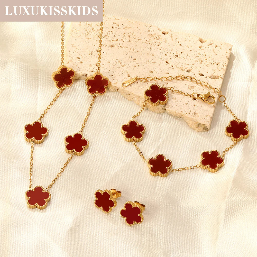 Luxury Set Flower Jewelry - OLIVIA JEWELRY