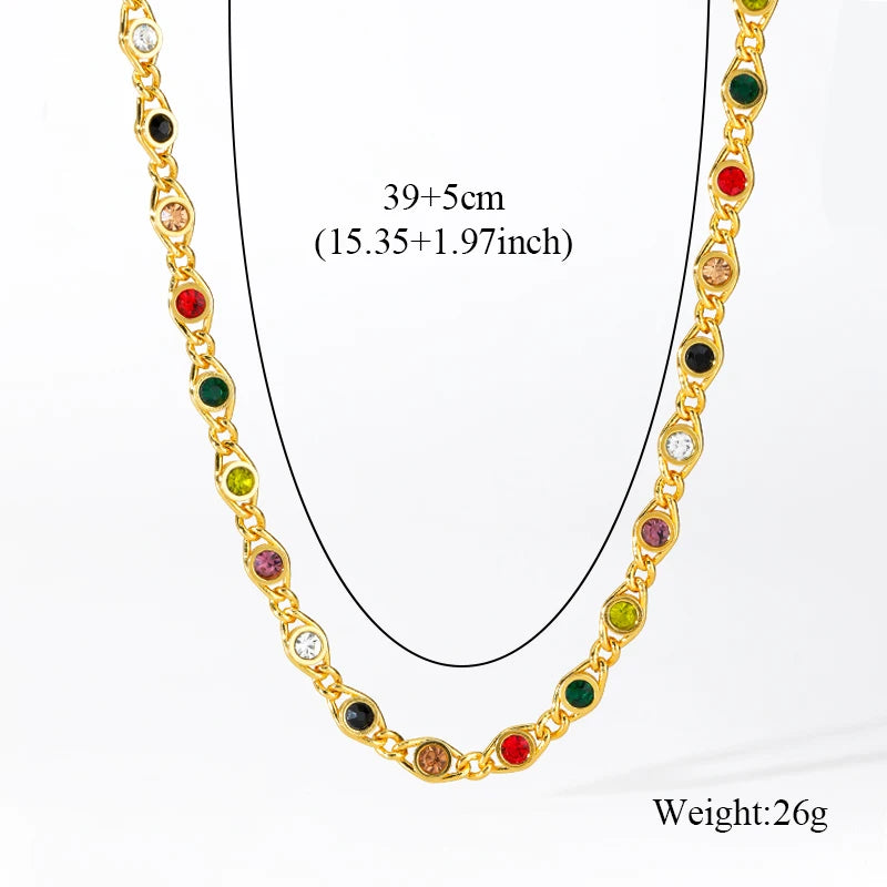Zircon Necklace & Bracelet Golden - OLIVIA JEWELRY