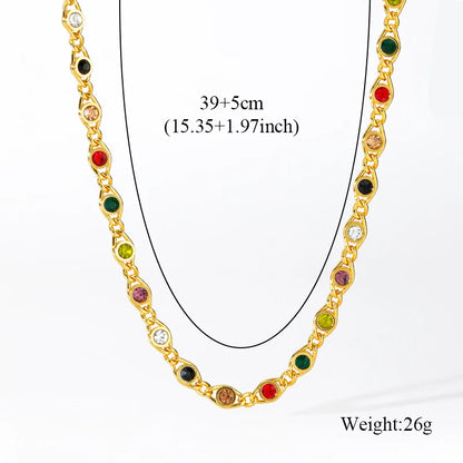 Zircon Necklace & Bracelet Golden - OLIVIA JEWELRY