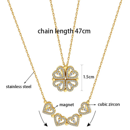 Olinda Magnetic Clover Pendant Necklace S925