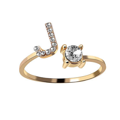 Initials Rings Zircon Letter Rings Wedding - OLIVIA JEWELRY