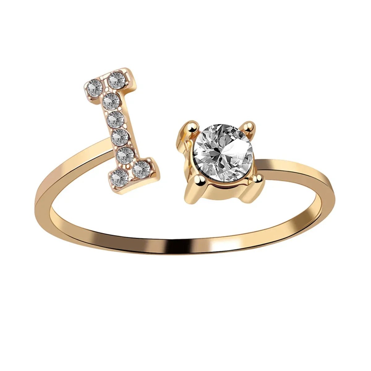 Initials Rings Zircon Letter Rings Wedding - OLIVIA JEWELRY
