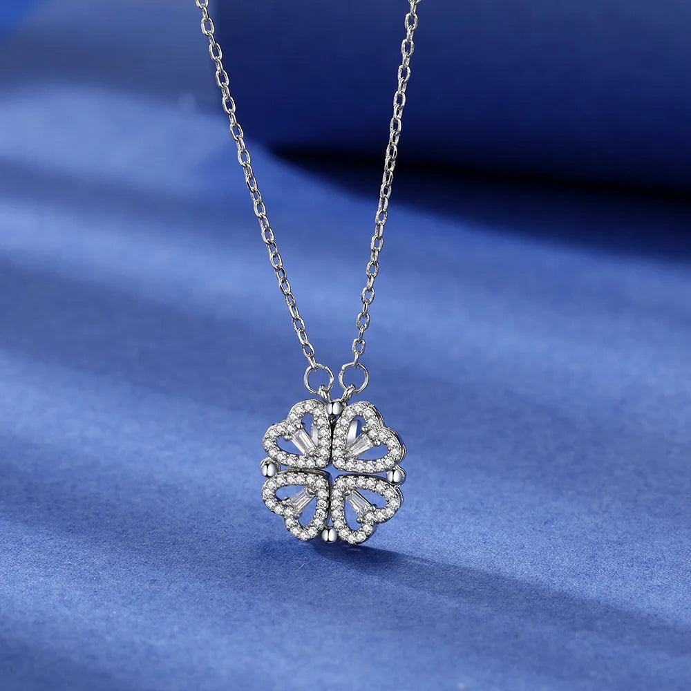 Olinda Magnetic Clover Pendant Necklace S925